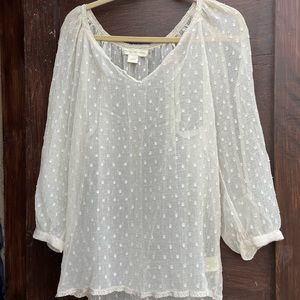 Sheer polka dot blouse